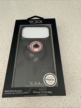 Tumi Clear MagSafe-Compatible Phone Case with Black Trim for iPhone 17 Pro Max